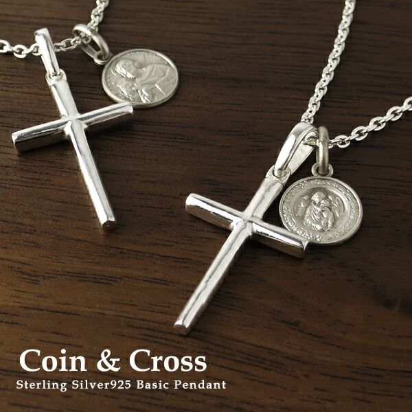 選べる2種類 コイン ラテンクロス ネックレス シルバー925 聖母マリア 聖マルコ 聖人 聖者 6,324円