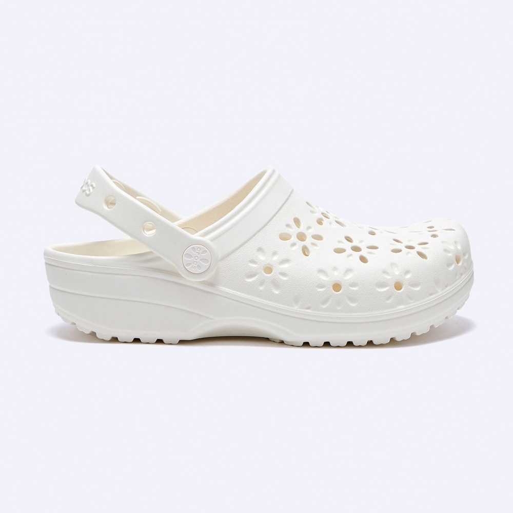 CROCS クラシック フローラル カット アウト クロッグ クリーム / 210927-0WV