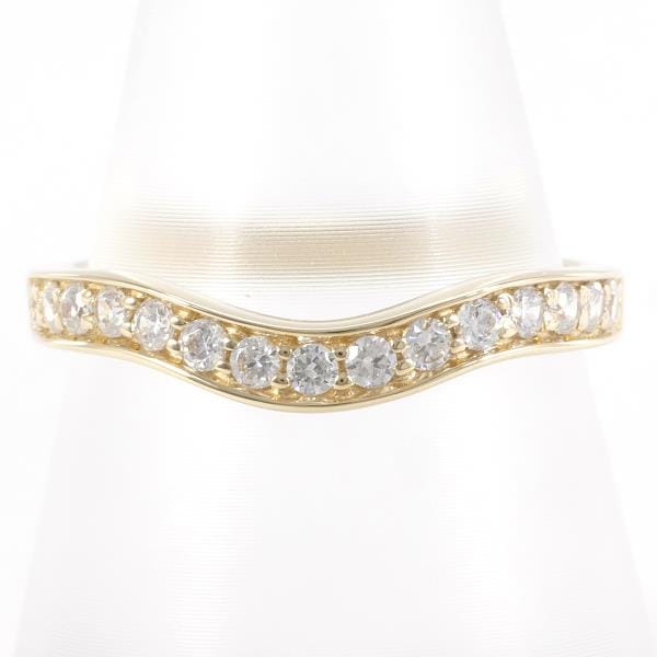 K14 14金 YG イエローゴールド リング 指輪 14.5号 ジルコニア ジュエリー 中古