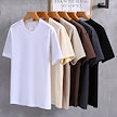 メンズピュアコットン半袖Tシャツ #ソリッドカラー #黒と白 #ゆったりボトムシャツ