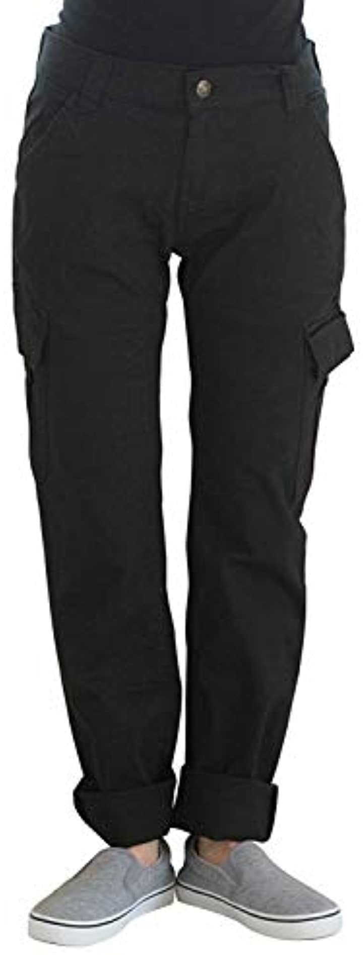 カーゴパンツ ストレッチ アウトドア ワークパンツ チノパン ジョガーパンツ 大きいサイズ レディース(ブラック, 04.3L)