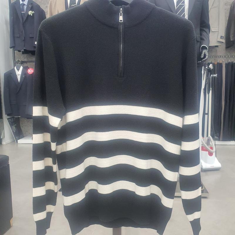 ハーフタートルネックハーフジップセーター