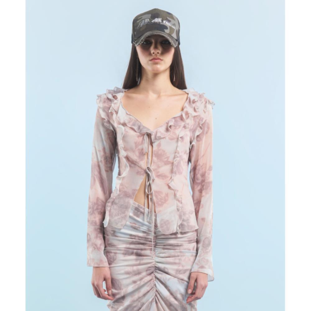2000Archives RUFFLE BLOUSE FLOWER 2A24HSBL02PKOS