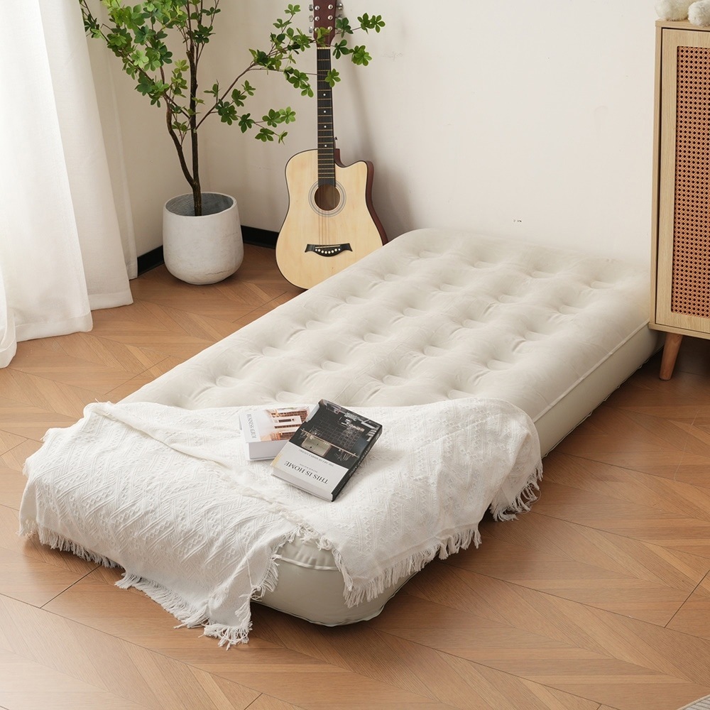 【2個】 【グレー】【防災対策用にも!】エアーベッド電動 　シングルサイズ　180*95*25厚さｃｍ　 空気ベッド キャンプマット インフレーターマット 自動膨張式 快適な寝心地 折り畳み 超軽量