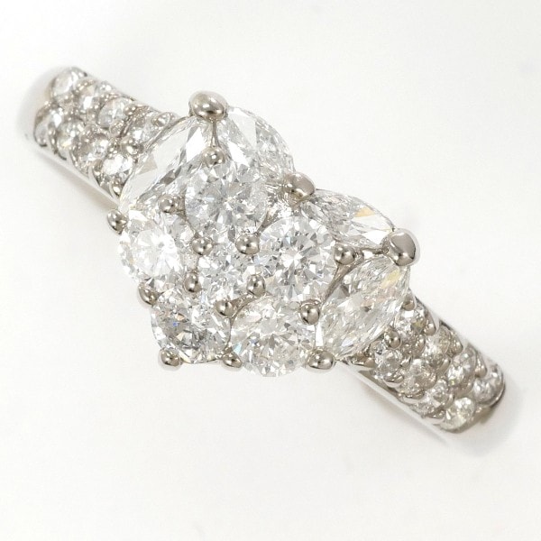 K18 18金 WG リング 指輪 11号 ダイヤ 0.80 カード鑑別書 ジュエリー 中古