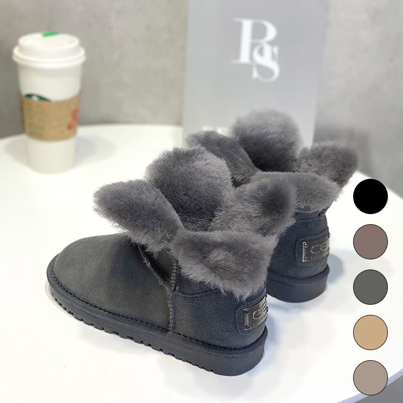 VMT65 韓国 ブーツ 牛革+ウール スノーブーツ ショートブーツ 長靴 ムートンブーツ 厚くて暖かい 本革 裏起毛 ブーツ レディース 冬のブーツ 靴 厚底ブーツ 冬 韓国ファッション シューズ