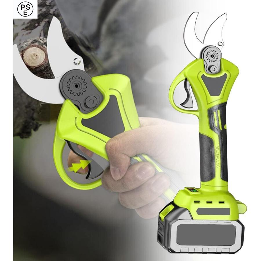 電動剪定鋏 電動バサミ 剪定ばさみ バサミ 園芸 切断枝径50mm 21V 充電式 リチウムバッテリー 太枝切り鋏 刃の開きを任意調整 剪定ばさみ プロ 剪定用具