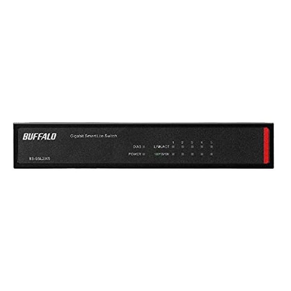 スイッチングハブ 5ポート・Gigabit対応・電源内蔵 スマートLiteスイッチ BSGSL2005