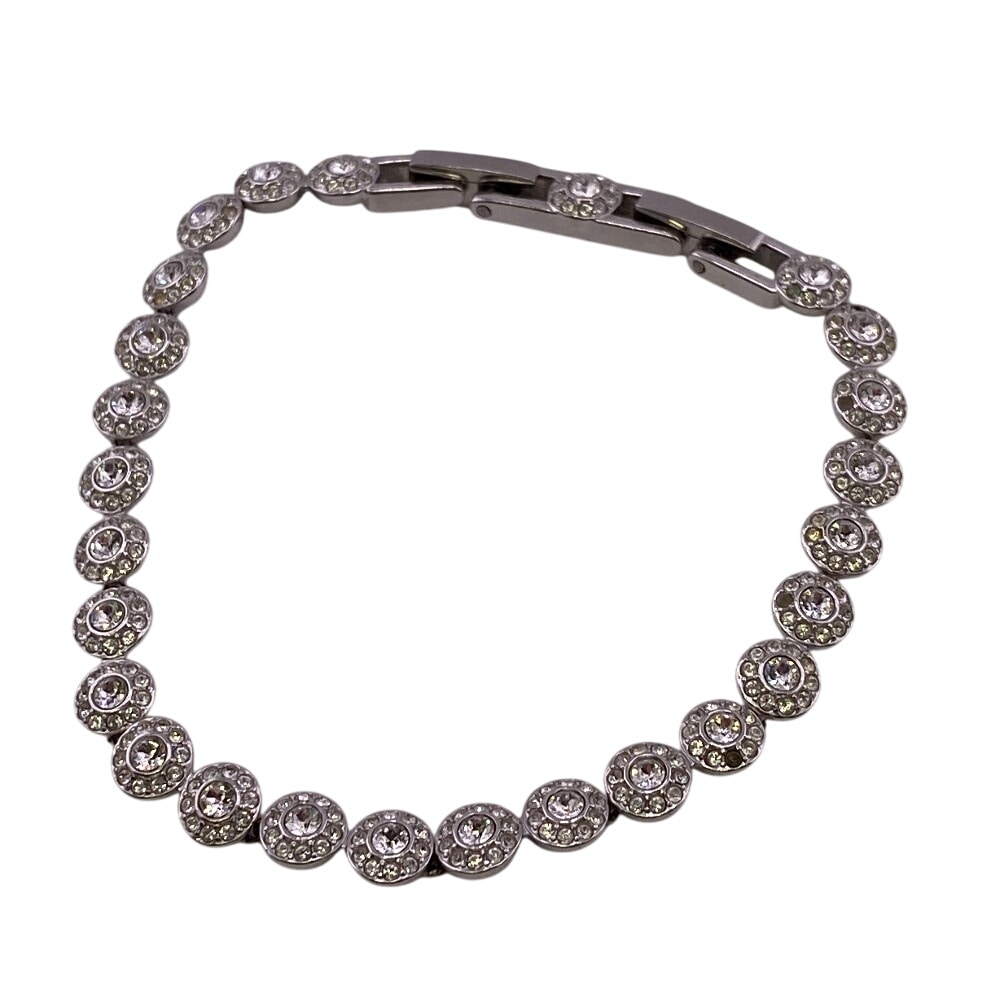 ビジュー ラインストーン ブレスレット シルバー レディース ブランド