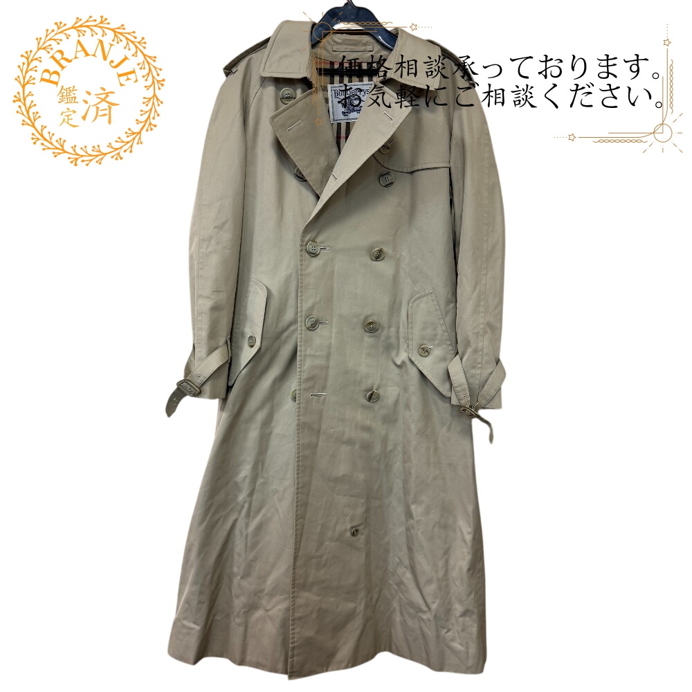 ヴィンテージ ノバチェック裏地 コットン トレンチコート ベージュ レディース
