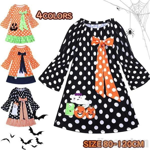 【NEWカラー追加】ハロウィン ベビー服 女の子 長袖 子供 ハロウィン仮装 ワンピース 長袖ワンピース ロング丈 子供着 ベビー 幼稚園 キッズ 子供 変身 お出かけ 保温 宴会 撮影 子供用