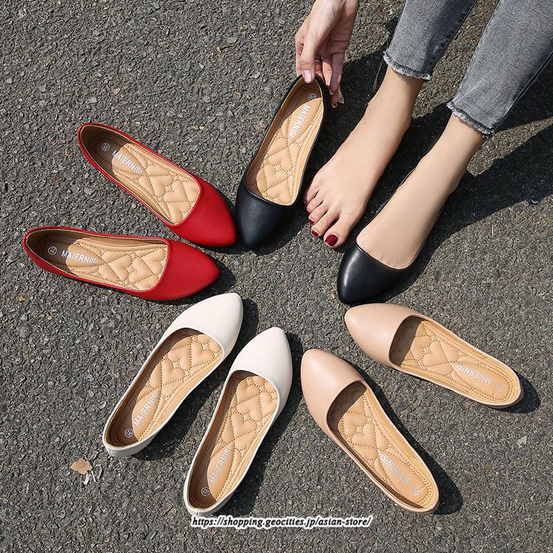 【急速出荷!】走れるパンプス 歩きやすい 痛くない 大きいサイズ 結婚式 黒 ぺたんこ ポインテッドトゥ 1センチヒール 23cm28cm 靴 シューズ 美脚 疲れない短納期30%までに制限