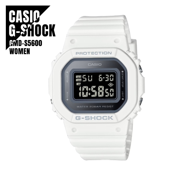 【即納】 CASIO カシオ G-SHOCK Gショック デジタル コンパクトサイズ 女性向け GMD-S5600-7 ホワイト 腕時計 レディース