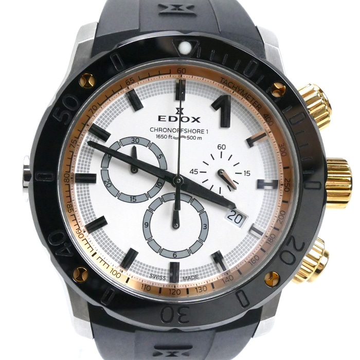 EDOX エドックス クロノオフショア 1 クロノ 腕時計 電池式 10221-357R メンズ 中古