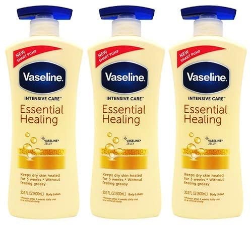ヴァセリン トータルモイスチャー エッセンシャルヒーリング ボディローション 600ml×3本セット インテンシブケア Vaseline [並行輸入品]