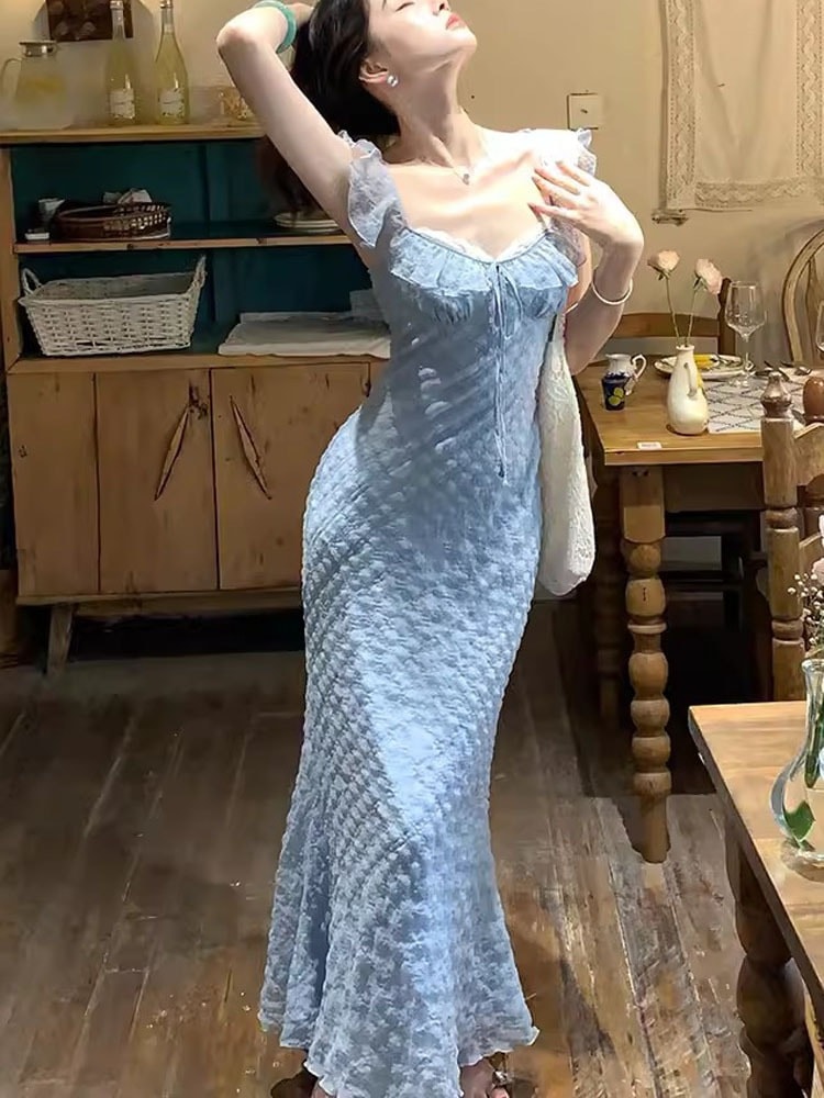 【1つ買うと10つ無料】2025年の新しい国家州[人魚の王女]純粋な小さな飛ぶ袖のドレスガールスカート