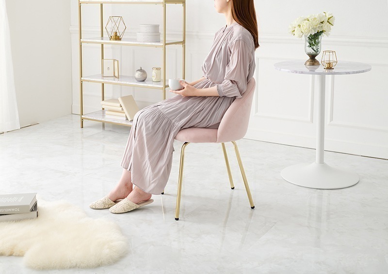 ダイニングチェア 椅子 おしゃれ かわいい ゴールド ベロア チェア いす イス 座面高46cm