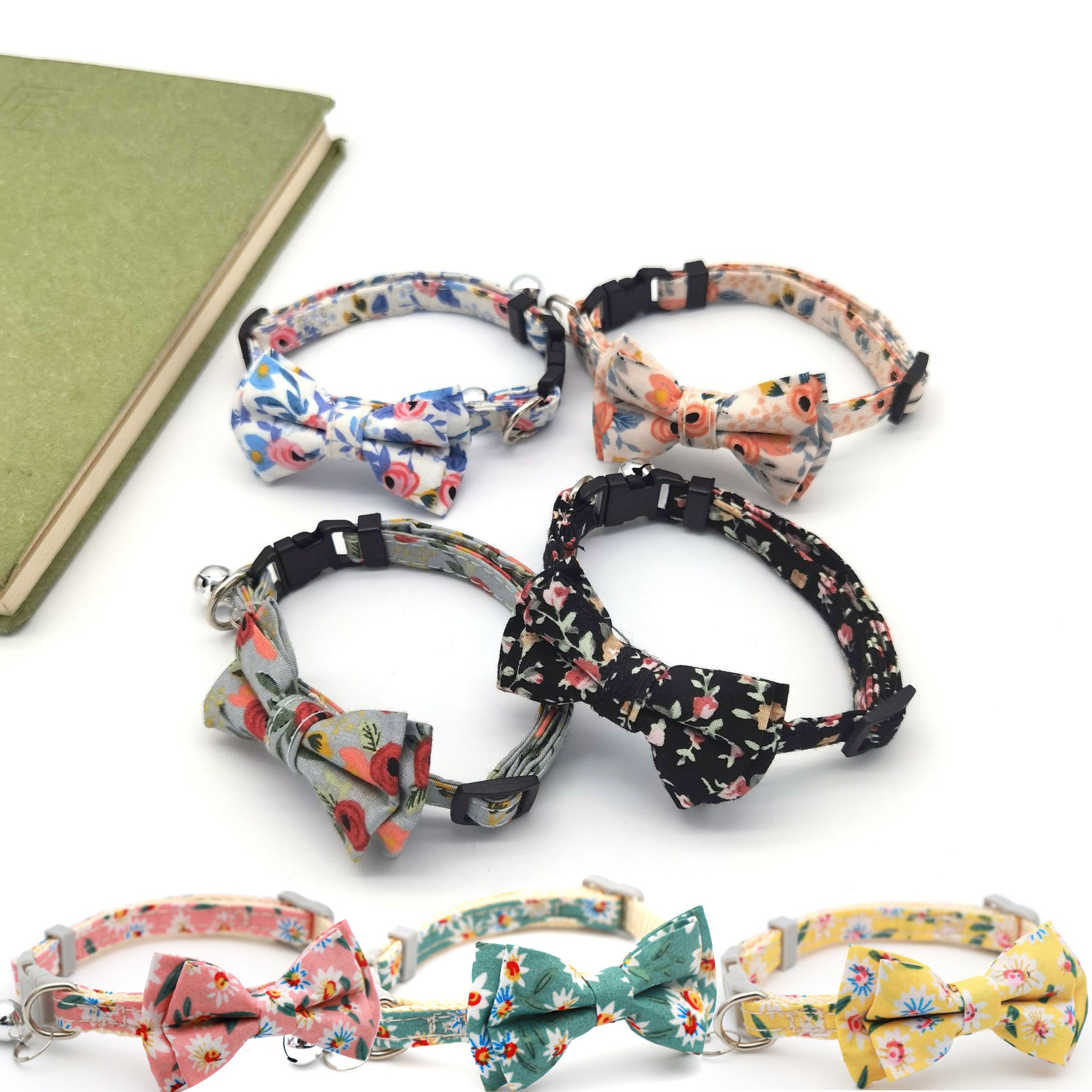 【1点ご購入 で10点プレゼントいたします】2025花柄格子首輪ペット鈴首輪猫リボン首輪猫首輪 237,485円