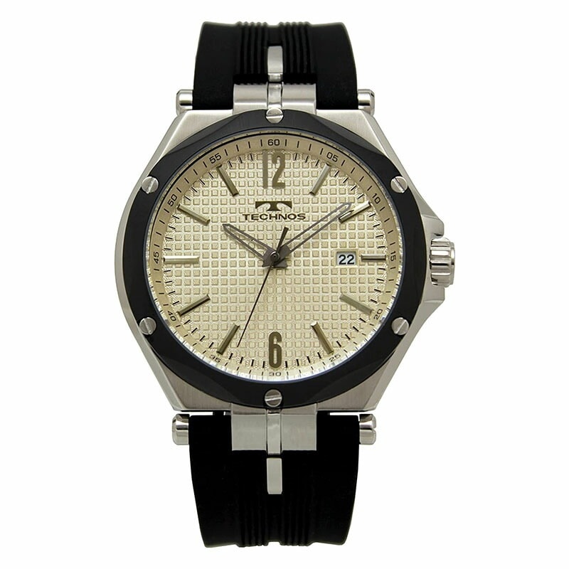 腕時計 T8B66TI デイト 10気圧防水 メンズ ブラック アイボリー