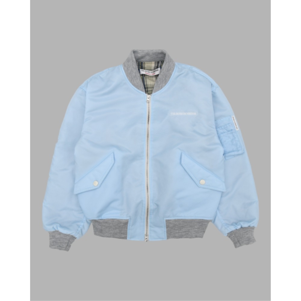 THE MUSEUM VISITOR SHIRRING MA1 JACKET SKY BLUE 15583