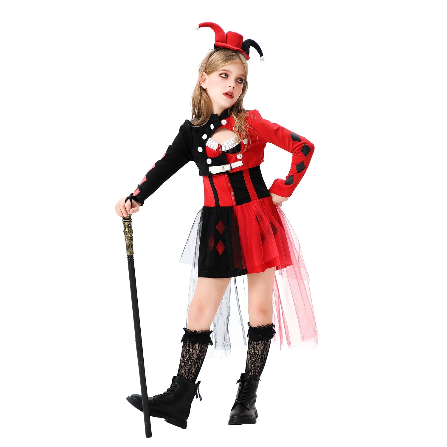 アマゾン ハロウィン 子供 衣装 仮装 ピエロ 衣装 ワンピース サーカス カーニバル 発表会 衣装