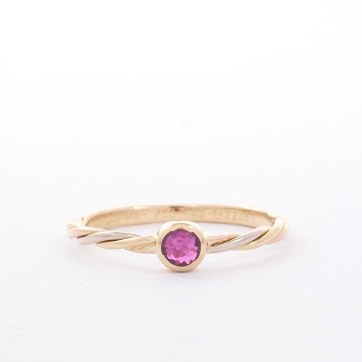 【新品仕上げ済み】【新品同様】カルティエ ツイストリング　スリーカラー K18 ルビー 【指輪】