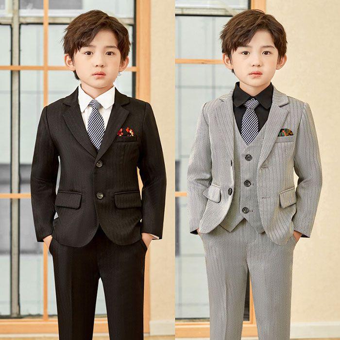 スーツ 男の子 入学式 卒業式 4点セット (ジャケット パンツ ベスト ネクタイ) 90 100 110 120 130 140 150 160 170cm 子供スーツ 男児 キッズ ジュニア フォ