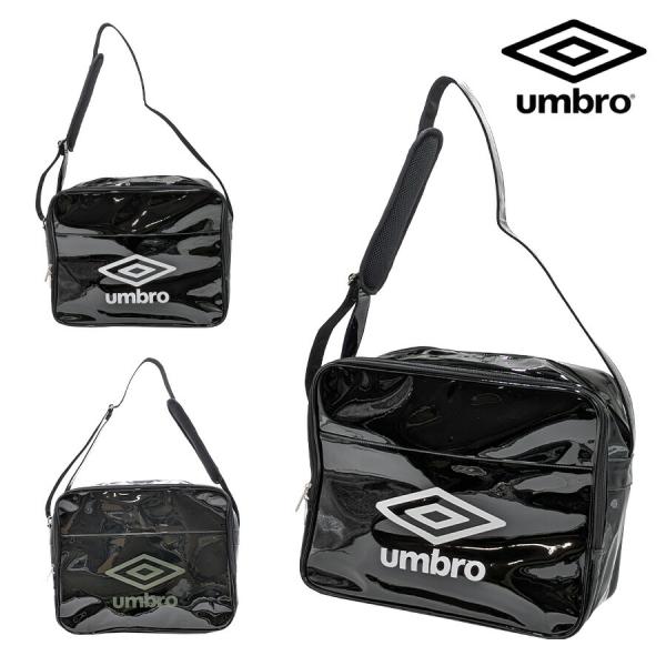 【umbro】 70003 エナメルバッグ かばん バッグ 斜め掛け 部活 遠征 学生 大容量 便利 アンブロ スポーツ メンズ プレゼント ギフト ブラック/ホワイト