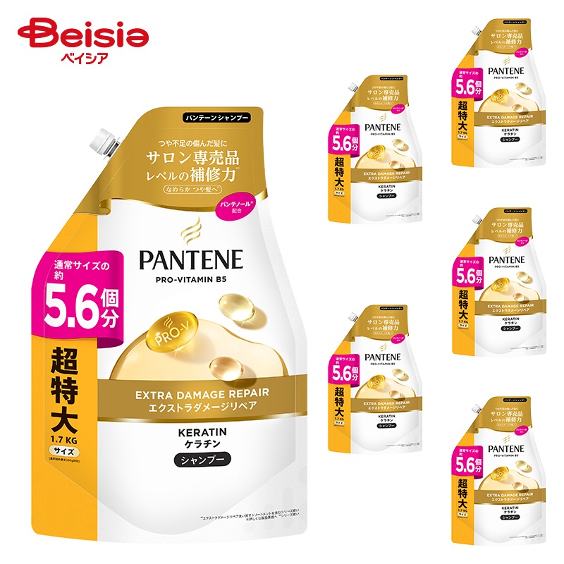 P&G パンテーン(PANTENE) エクストラダメージケア シャンプー つめかえ超特大 1.7L 6個セット 詰め替え 大容量 ダメージ 補修 ヘアケア 特大サイズ 詰替