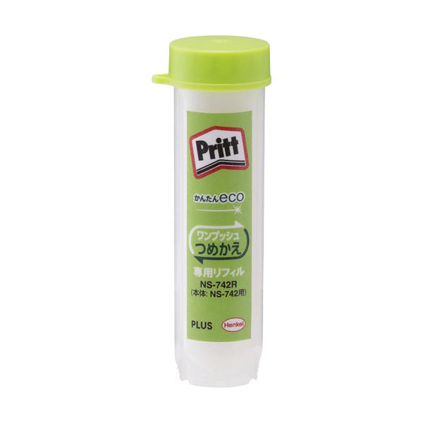 (まとめ) プラス スティックのり プリットつめかえタイプ ミディアム リフィル 約20g NS-742R 1本 (×50セット)