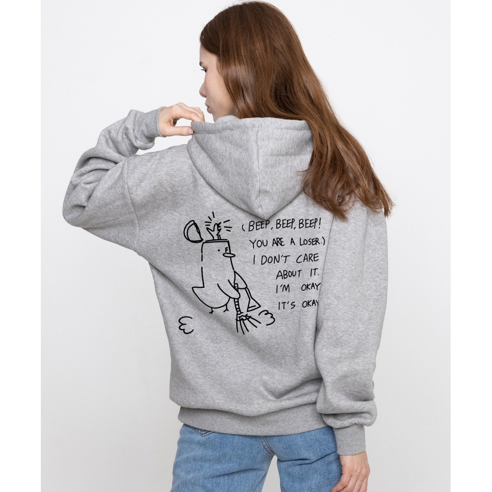 GRAVER [UNISEX]BEEPクリーンダックスマイルフードティー_グレー