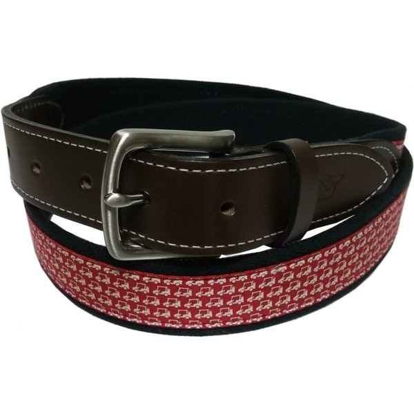 ヴィニヤードヴァインズ 本革製 レザー 布ベルト アメリカ製 レッド vineyard vines VV4-051