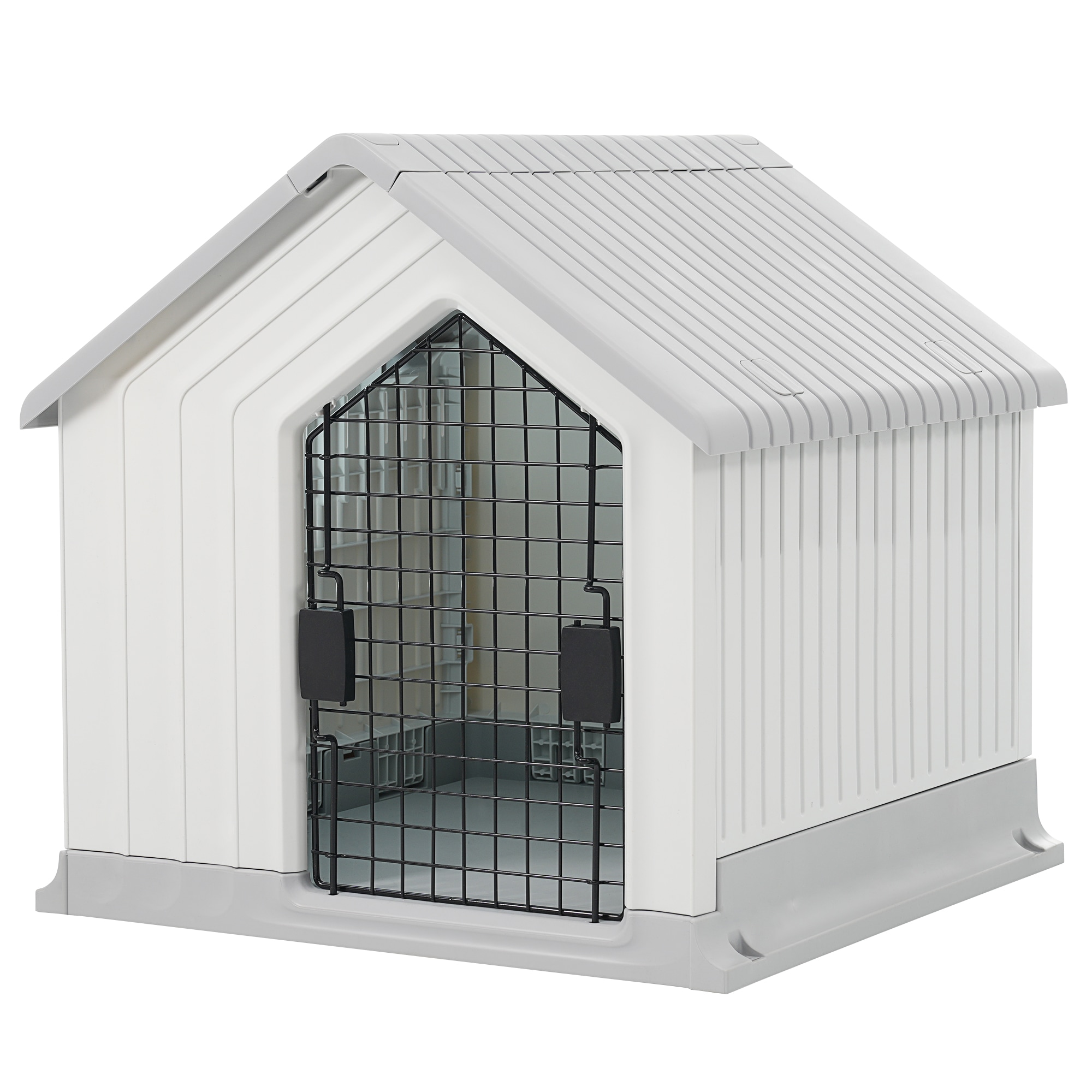 犬小屋 ドア付き ペットハウス ペットケージ プラスチック製 犬 室内犬 室外 ペットゲージ オシャレ ボブハウス ペットハウス ペットサークル M ライトグレー 10,397円