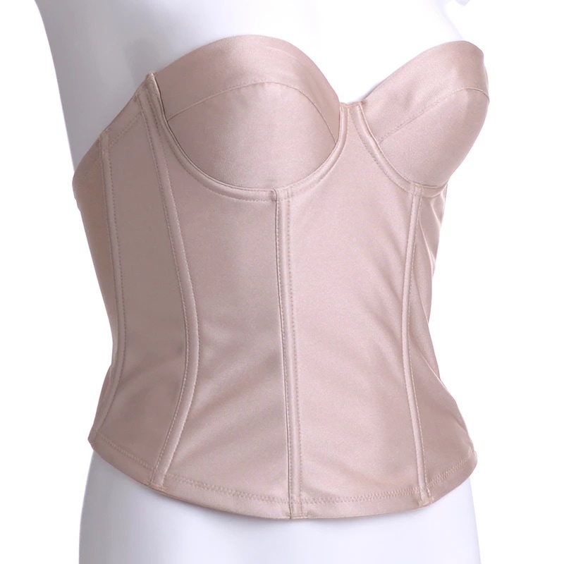 日本製ロングビスチェ 胸パット2点セット モカベージュ Gカップ G65/G70/G75/G80