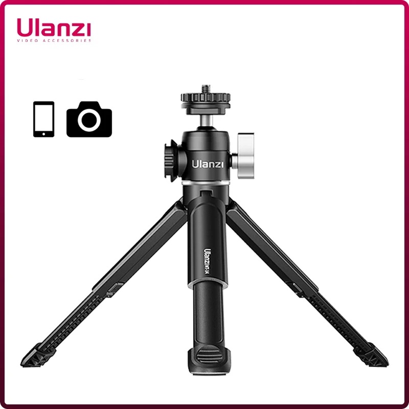 Ulanzi-スマートフォン用のu-vlog lite拡張可能三脚,ダブルコールドシュー,ボールヘッドボルグ,カメラアクセサリー,sony canon nikon dslr