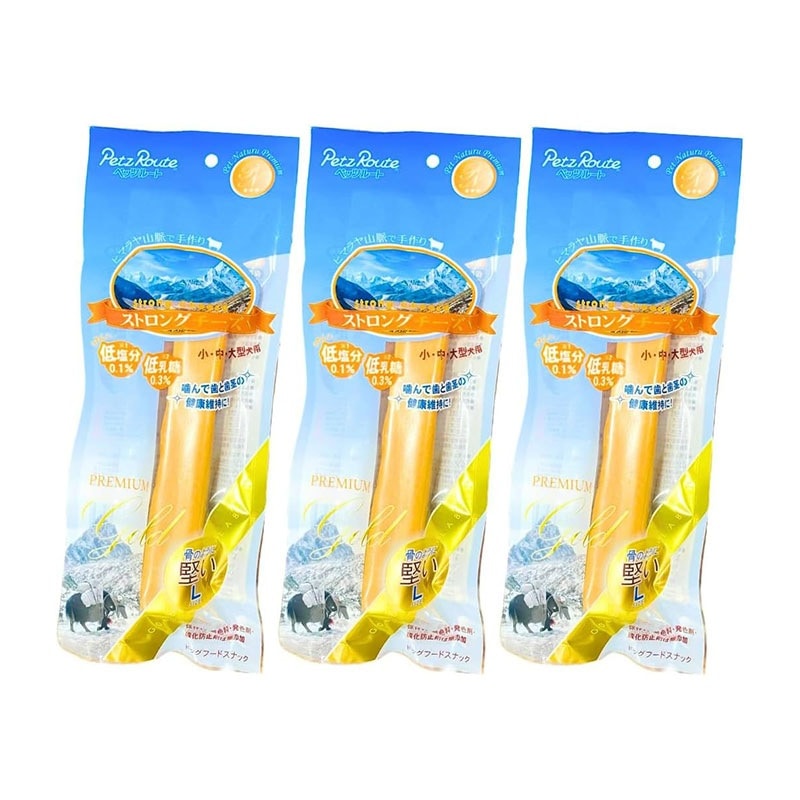 ペッツルート ストロングチーズ 3本 Lサイズ 犬用 おやつ スティック 堅い ご褒美 小型犬 無添加 自然素材 低塩分 低乳糖 ドッグフード