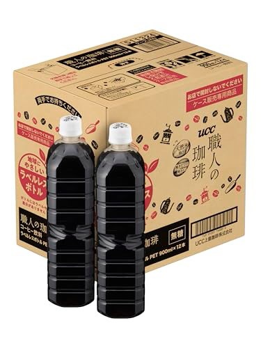 他サイト： UCC 職人の珈琲 無糖 ラベルレスボトル ペットボトル 900mlx12本の商品画像