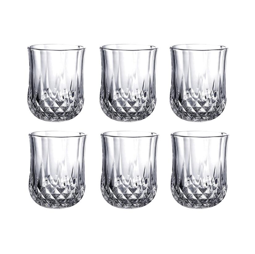 【6個セット】居酒屋スタイル ウイスキー・ブランデー用無鉛ガラスグラス 欧州風デザイン シングルモルトやカクテルにも ビール・ワイン対応 ギフトセットにも最適