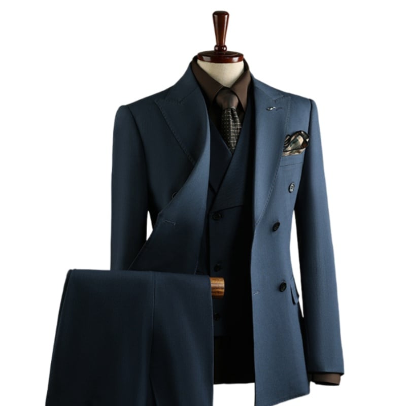 3点セット メンズ スーツ セットアップ ビジネス 結婚式 二次会 卒業式 入学式 成人式 面接 フォーマルスーツ ダブルブレスト 細身 スリム ジャケット ベスト パンツ ネクタイ付き