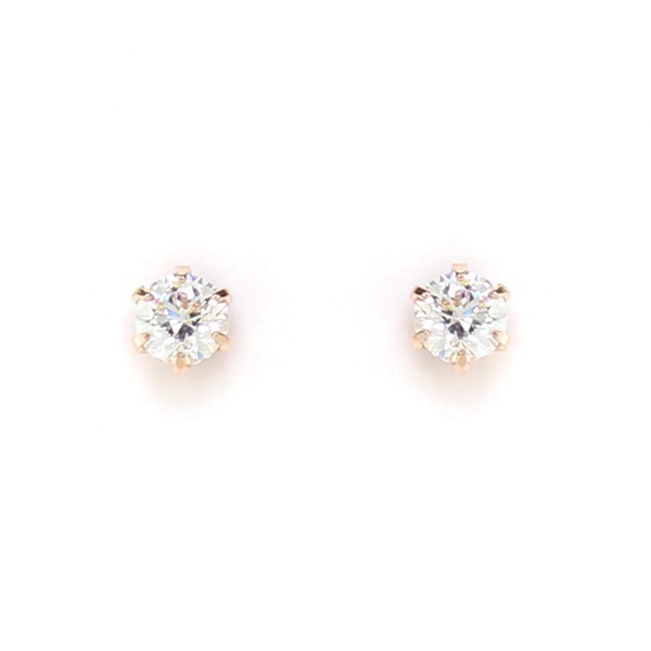 リボン済＆紙袋 4c ピアス 正規品 レディース 一石モチーフ プレゼント ジュエリー アクセサリー K10ピンクゴールド 祝い 喜ばれるギフト