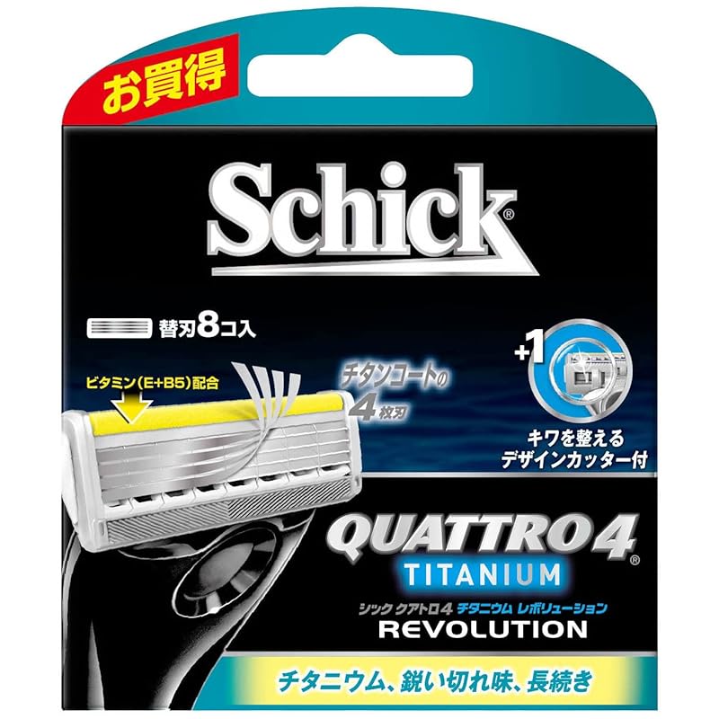 【即納】シック Schick クアトロ4 4枚刃 チタニウムレボリューション 替刃 (8コ入)
