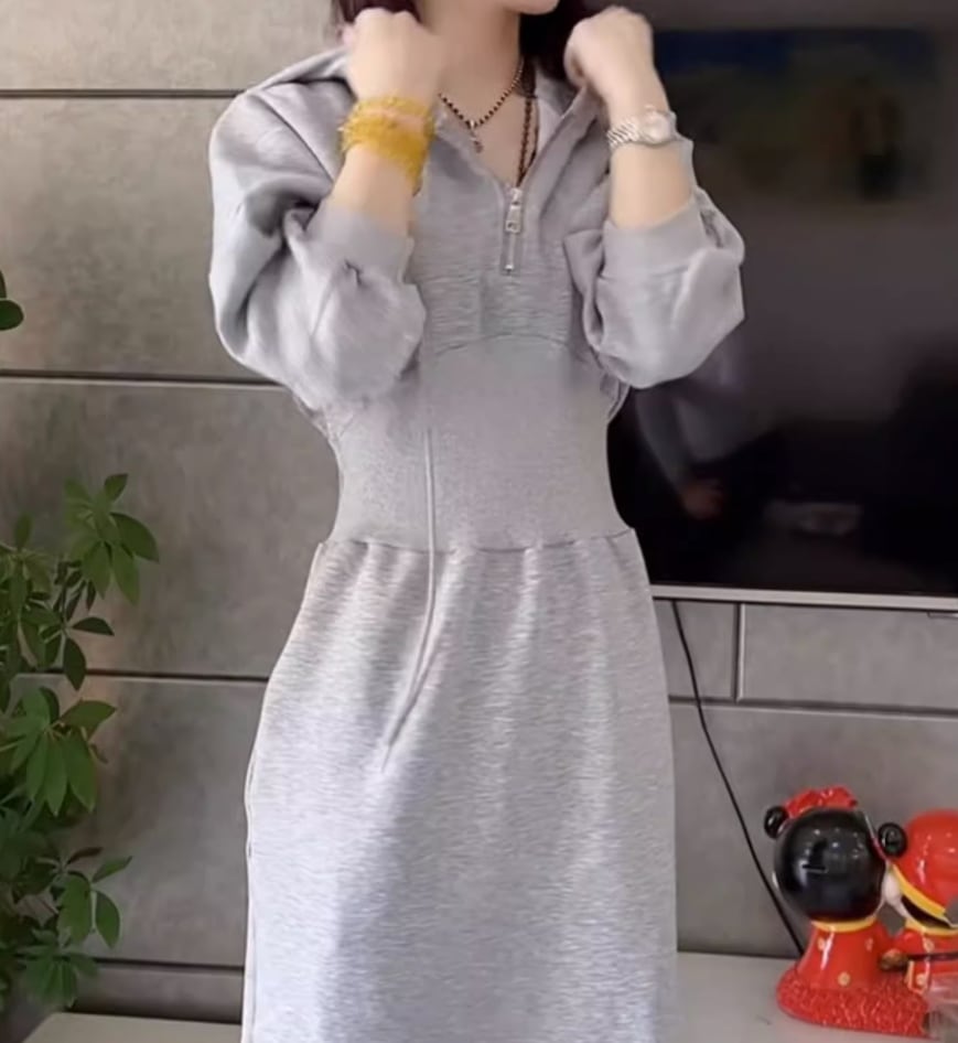 ワンピース デート モテアイテム スウェットワンピ ロング丈 フード付き 大人可愛い きれいめ 上品 おしゃれ かっこいい 大人可愛い ラブリー キュート ガーリー クール モード系 セクシー