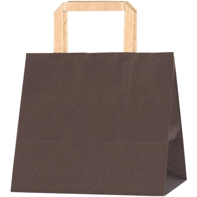 （まとめ買い）シモジマ HEIKO 手提げ紙袋 Hフラットチャームバッグ 220-1（平手） 未晒ブラウン 無地 50枚 幅220xマチ150x高210mm 003277320 [x3セット]