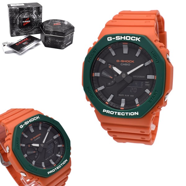 腕時計 G-SHOCK Gショック GA-2110SC-4A ANALOG-DIGITAL 2100 SERIES 腕時計 ウォッチ メンズ ブラック オレンジ