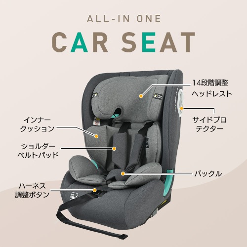 【トップテザー】安全基準R129 チャイルドシート ISOFIX 約15ヶ月～12歳 76～150cm ジュニアシート 調節可能 洗える ベビーシート 出産祝い 車
