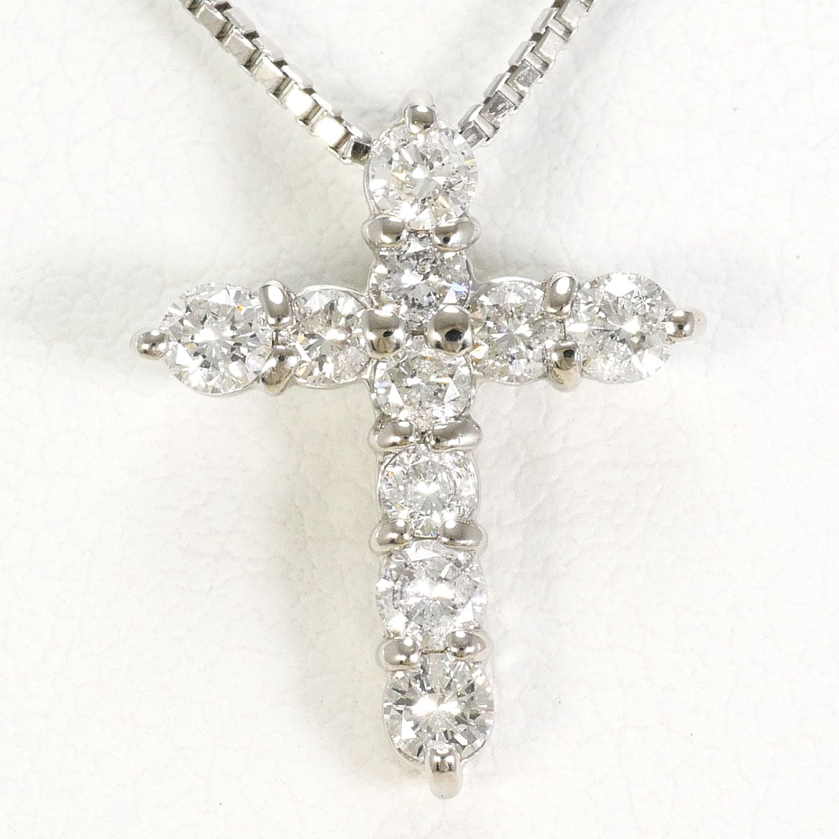 PT900 プラチナ PT850 プラチナ ネックレス ダイヤモンド 0.50ct 総重量約4.6g 約40cm 中古