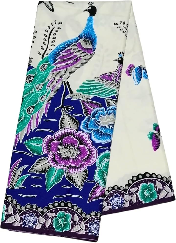 タイ バティック 柄 コットン プリント 生地 アジアン エスニック 布(D)