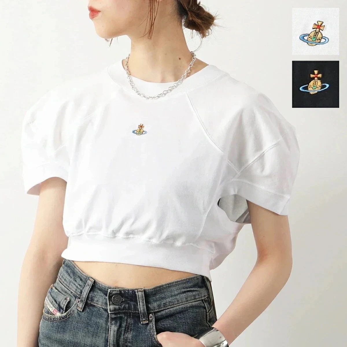 Vivienne Westwood ヴィヴィアンウエストウッド Tシャツ CROPPED FOOTBALL 1G01000A J004A レディース 半袖 カッ 【ts】