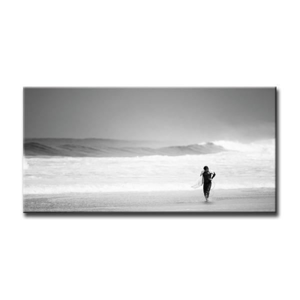 キャンバスアート 60×30cm 横長 壁掛け インテリア パネル おしゃれ 風景 海辺 サーファー 写真 高精細プリント 北欧 モダン 軽量 リビング 寝室
