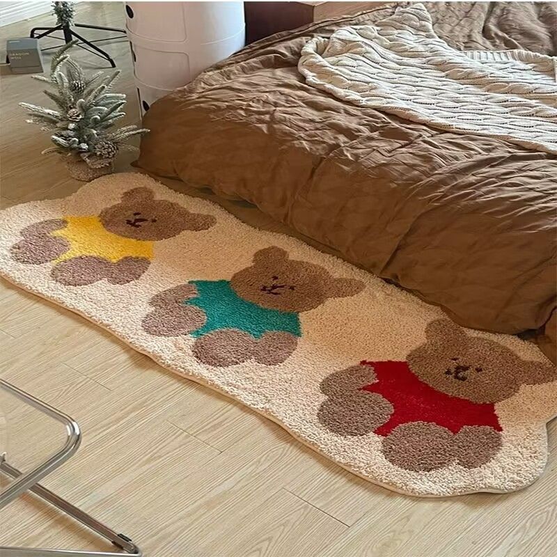 厚い模造カシミヤベッドサイドカーペットベッドルームストリップリビングルームベッドサイドカーペットコーヒーテーブルカーペット出窓部屋カーペットカスタマイズ